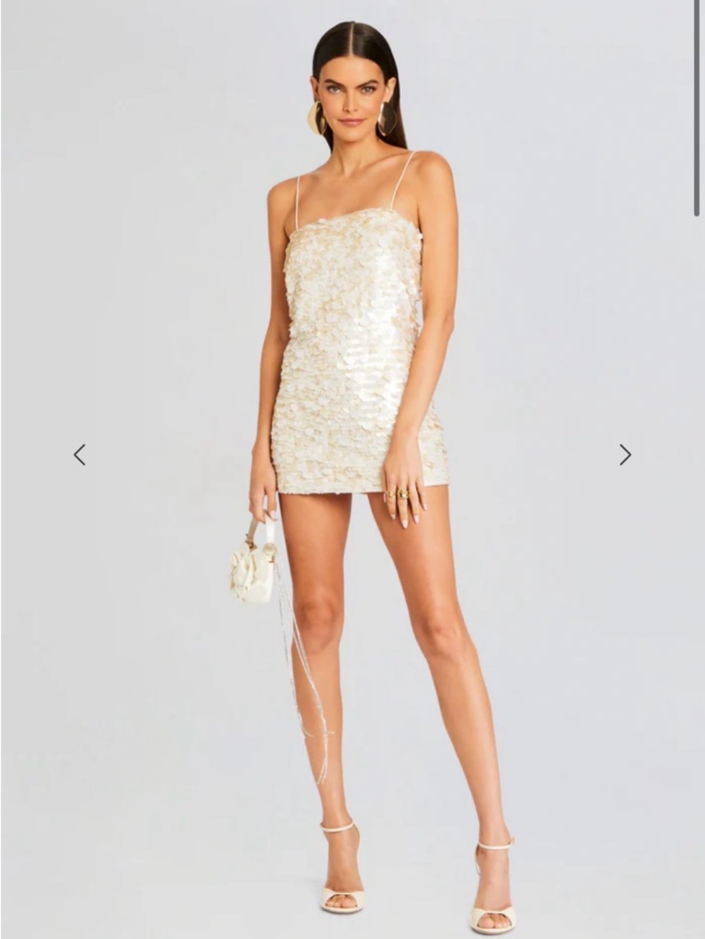 Retrofete Ivory Floral Sequin Mini